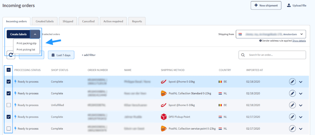 sendcloud pack and go
