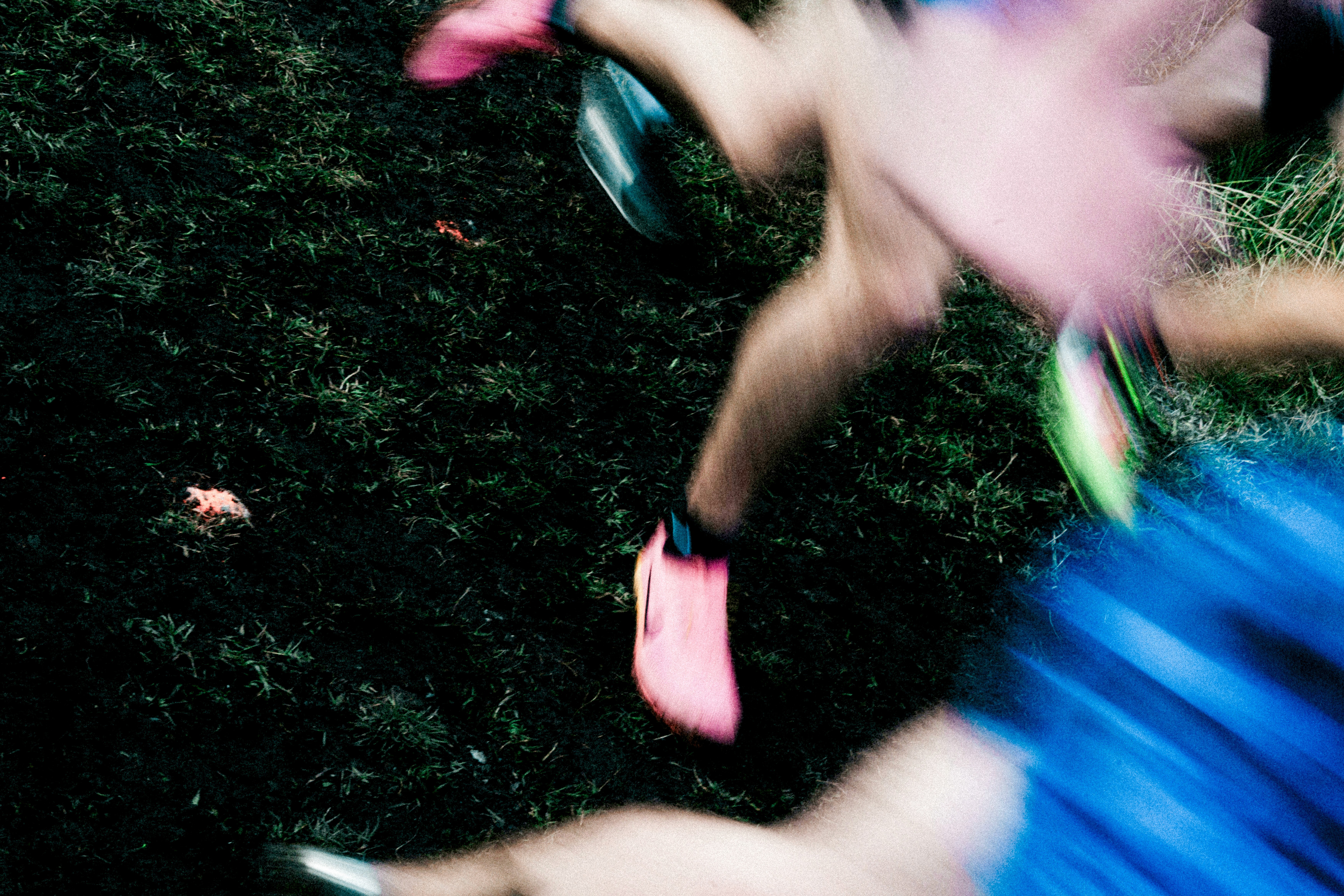 Artistic motion blur of person running