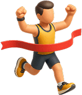 icone de corredor ultrapassando linha de chegada