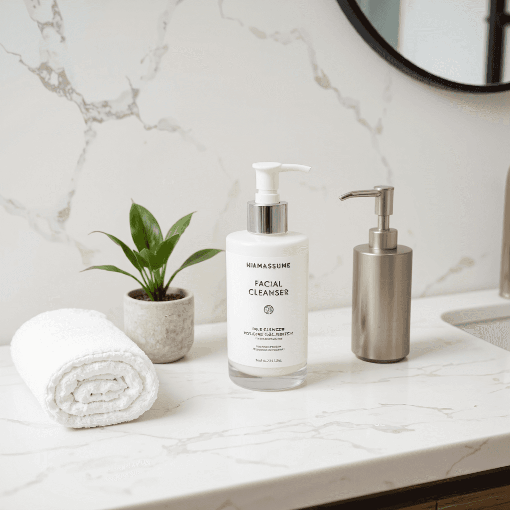 product photography of facial cleanser