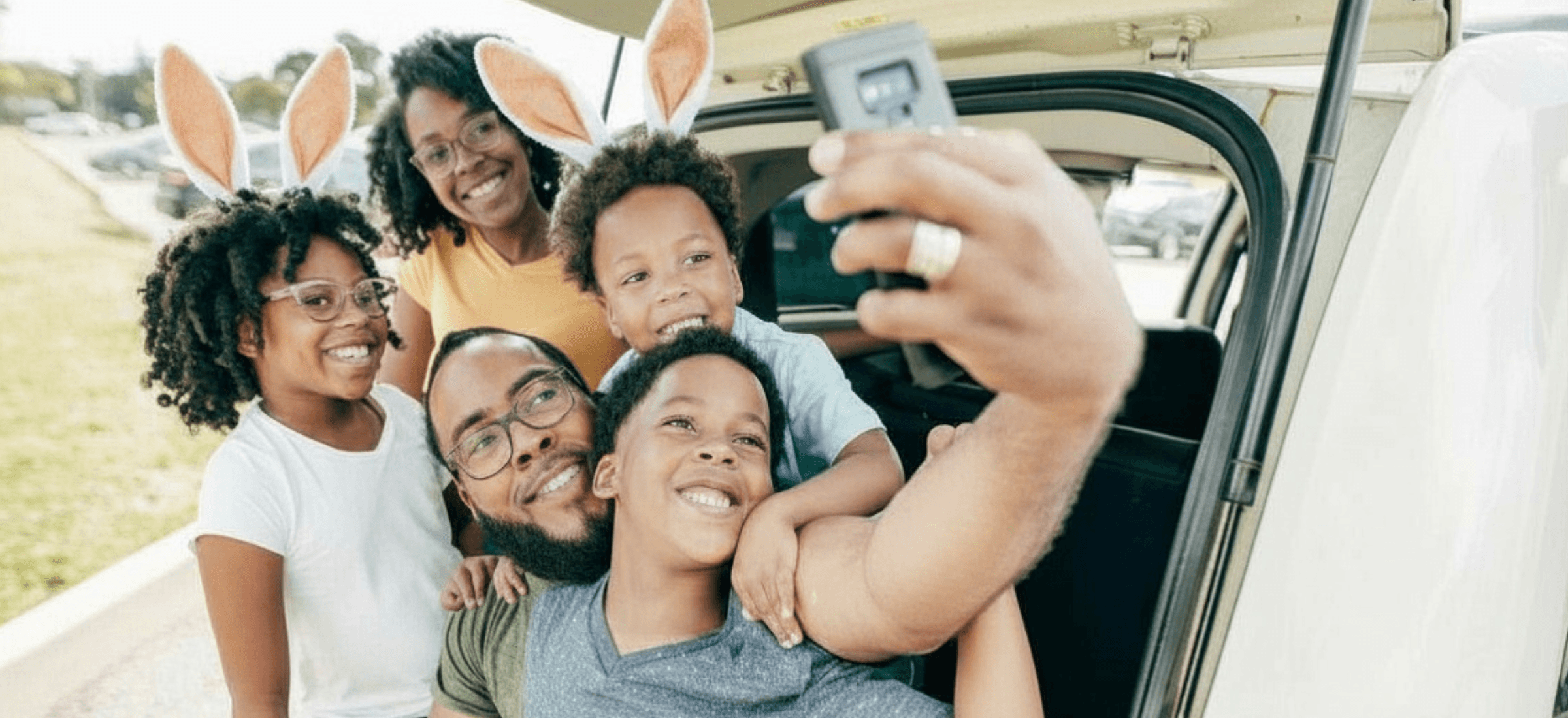 Family enjoying an Easter road trip covered by its4women