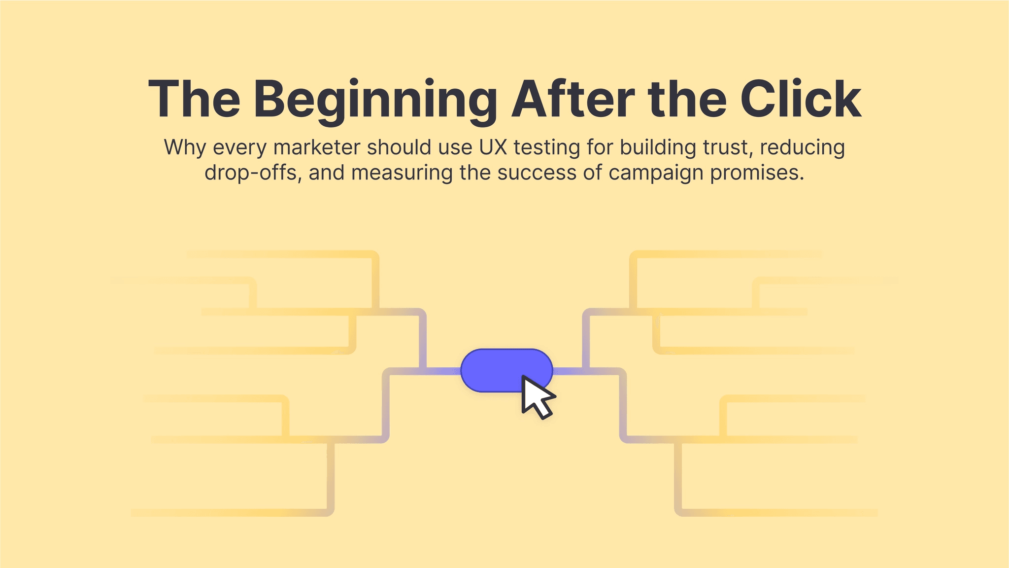 The cover focuses on the impact a "click" has on user engagement and how the user flow progresses afterwards is visualized. This concept is something both UX and marketing needs to measure.