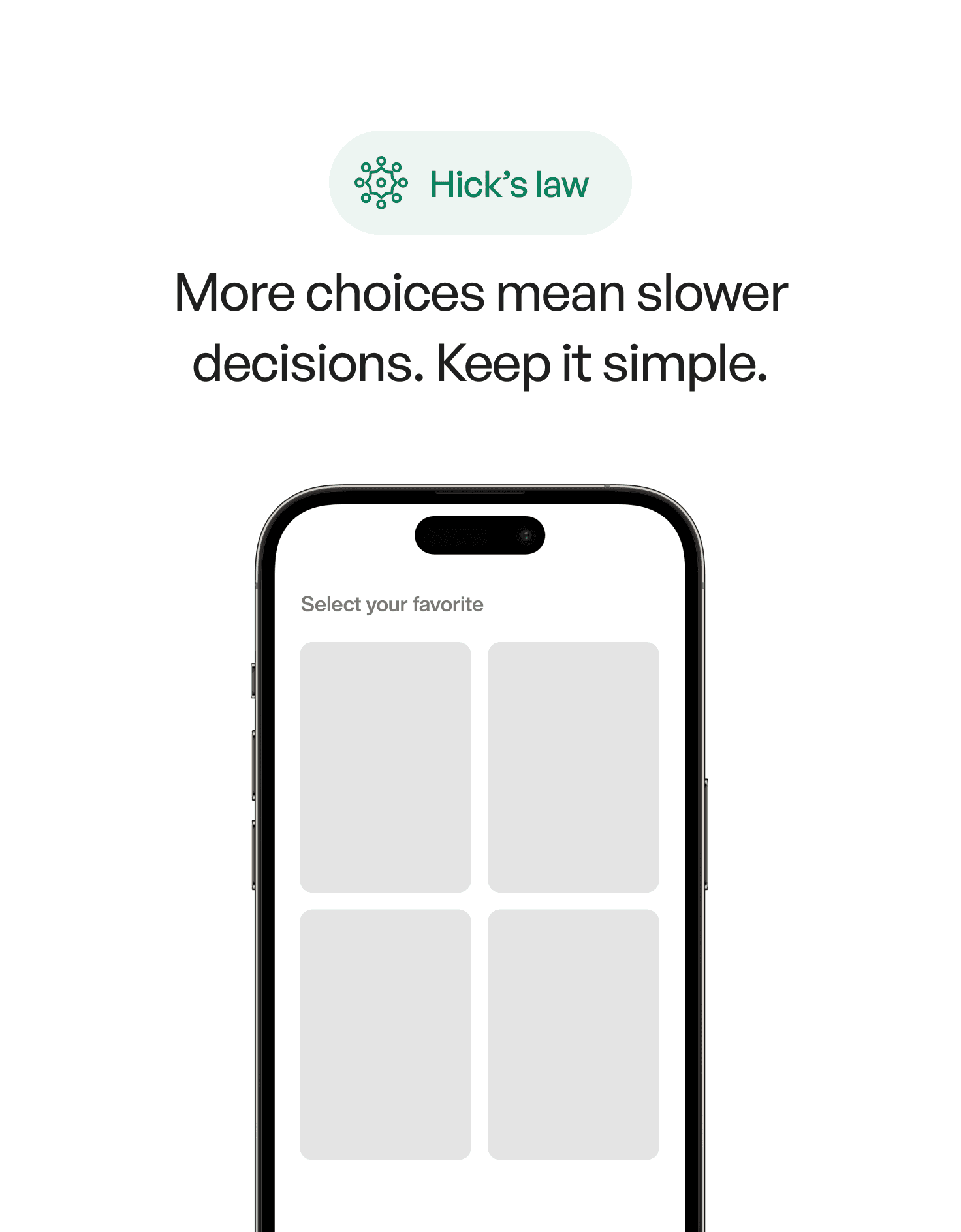 Hick's law example from User Psychology 3