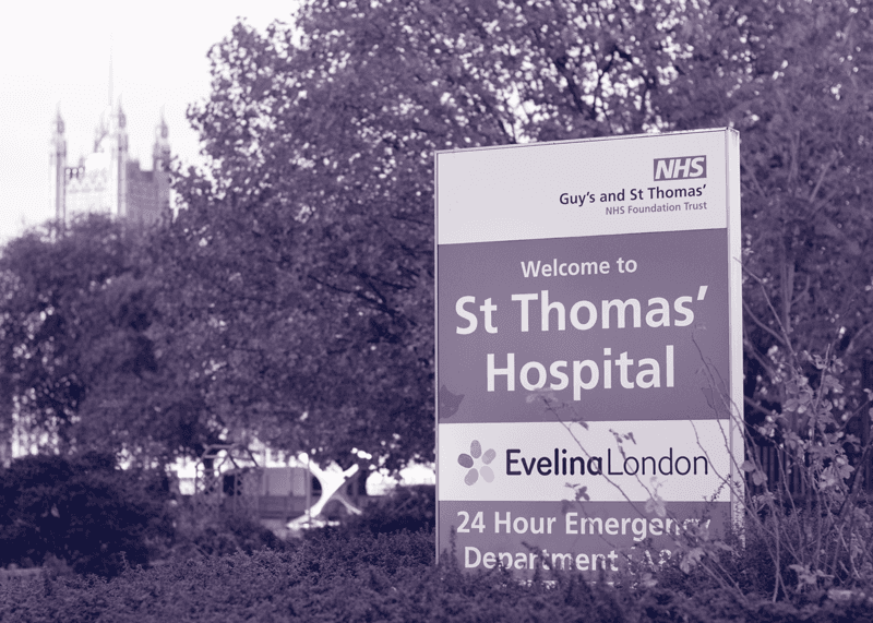 St Thomas' hospital sign 