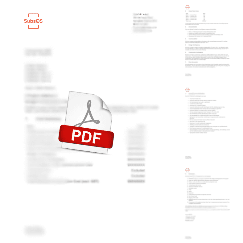 Concept Stage estimate report by SubsQS Ltd