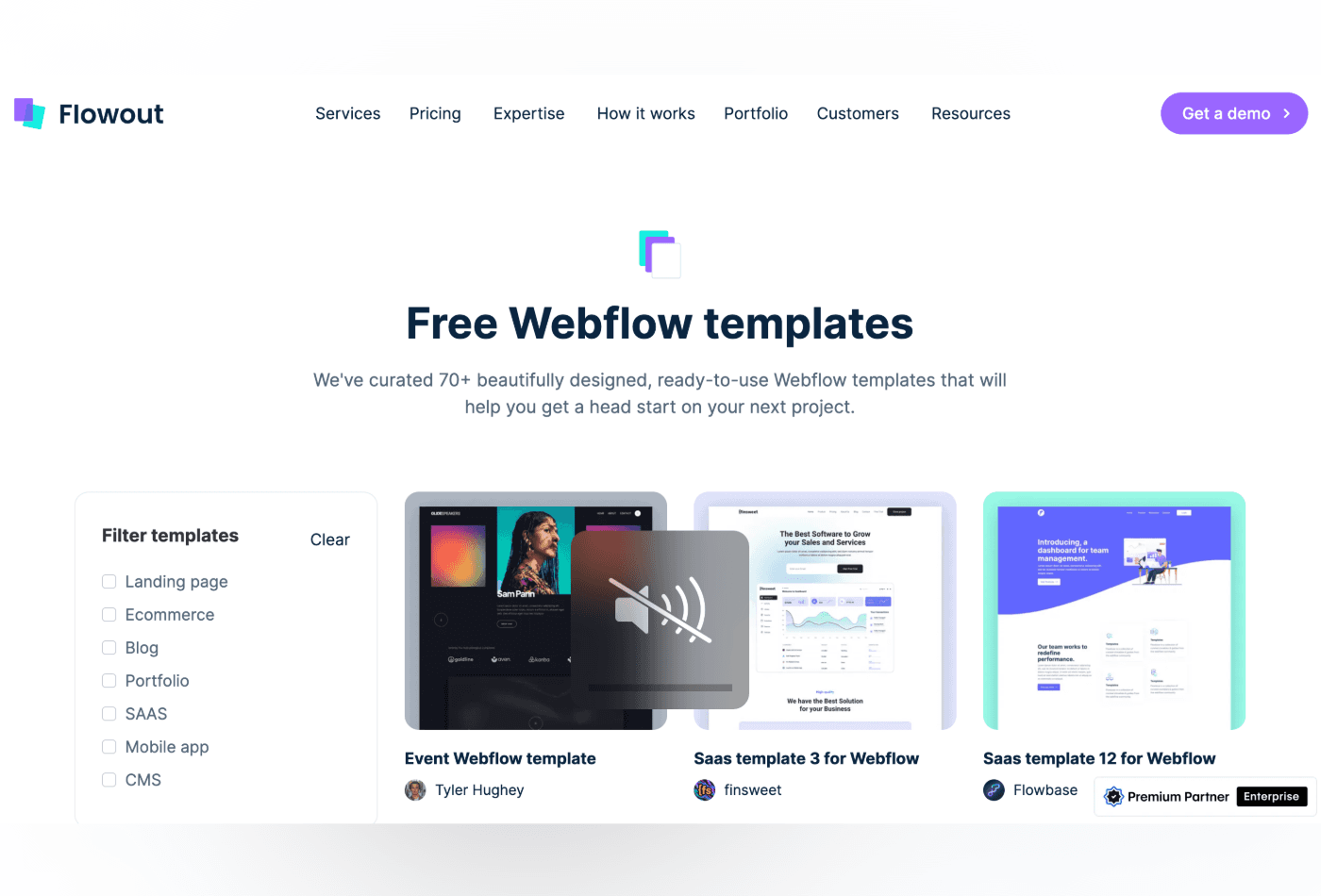 Flowout free webflow templates