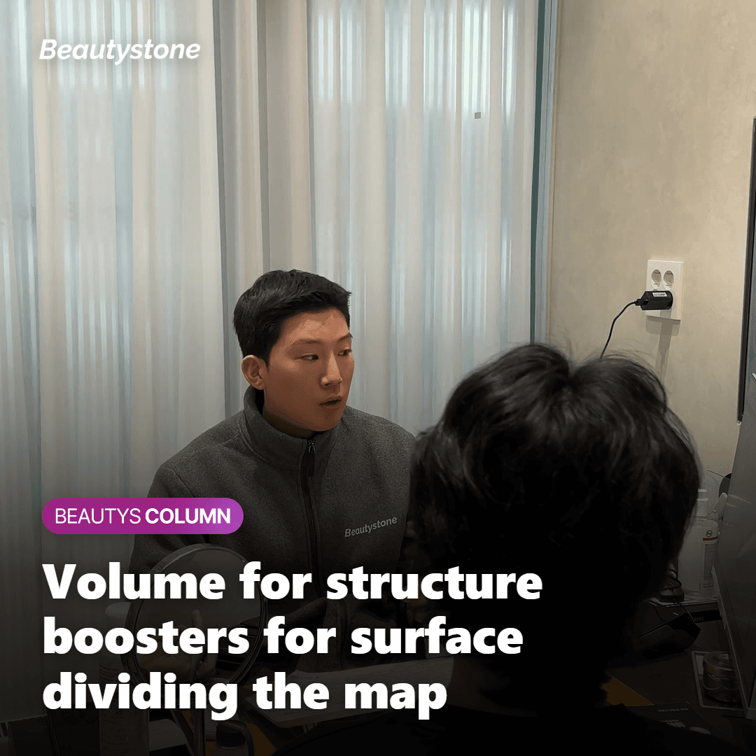 Illustration of how to divide facial areas between volume and a skin booster