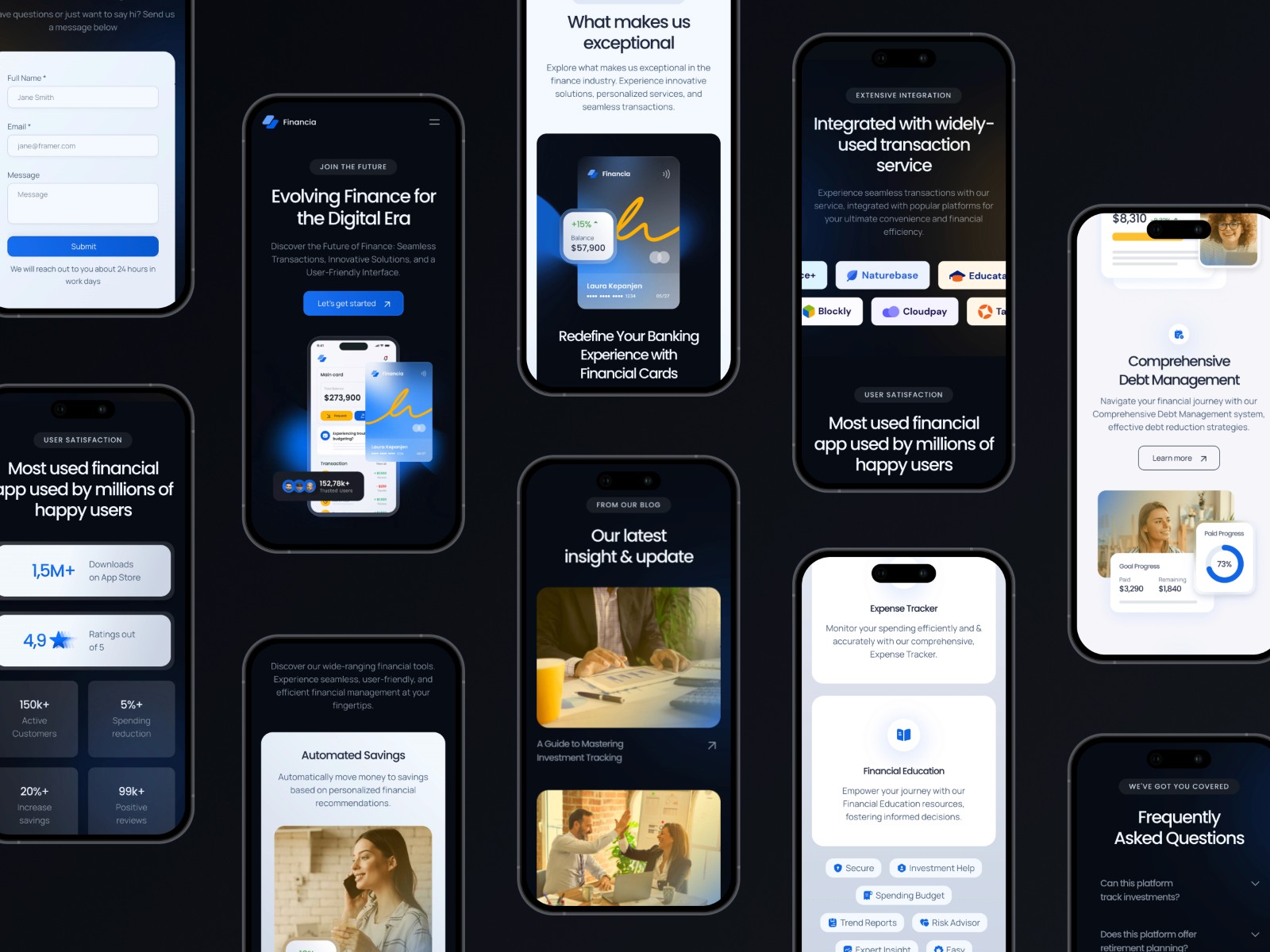 Financia — 现代专业 SaaS 产品官网设计灵感