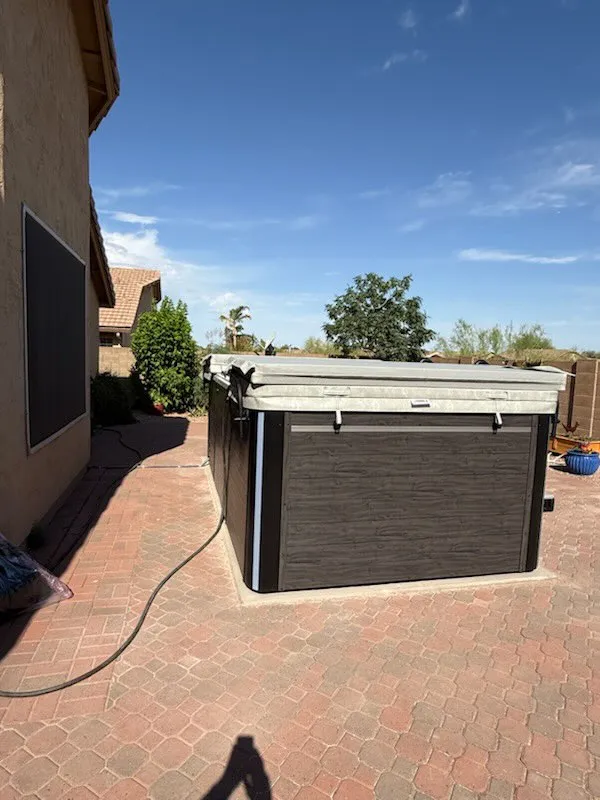 Before. HBC Desks – Spa Steps with Trex Enhance Naturals decking