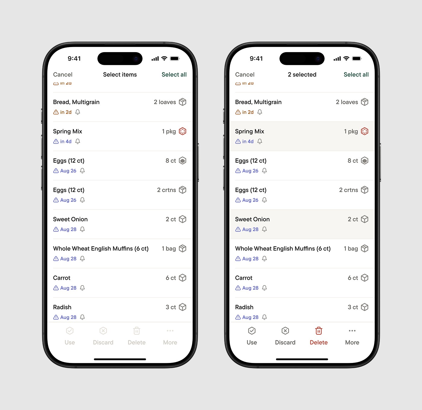 Inventory screen (Batch Commands).