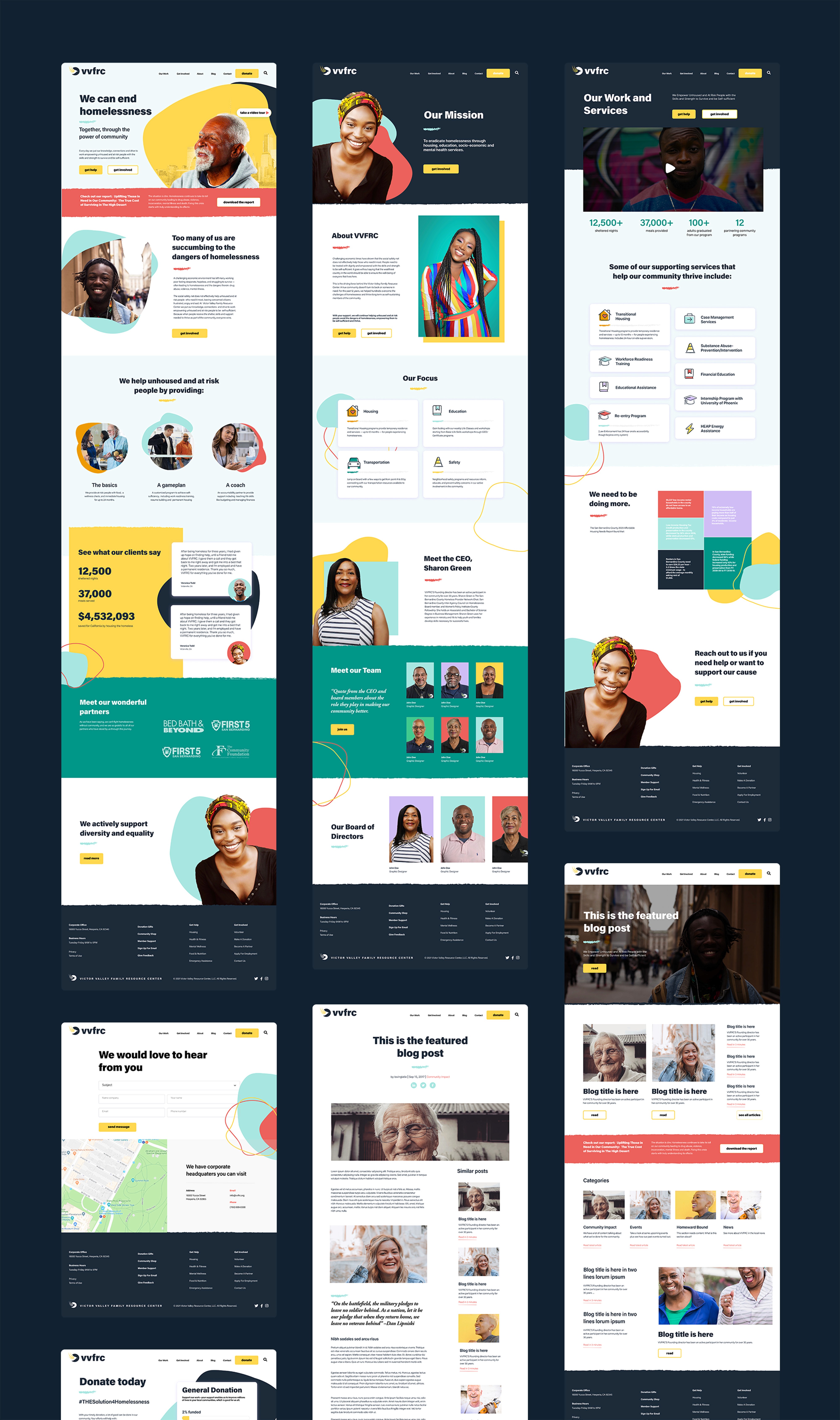 VVFRC website redesign interior page design by Olivia Ross
