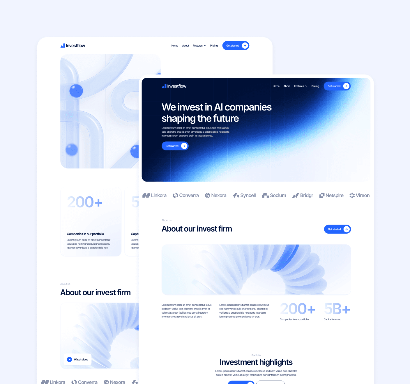 Investflow - 22+ Pages Included - Investment Firm Framer Template