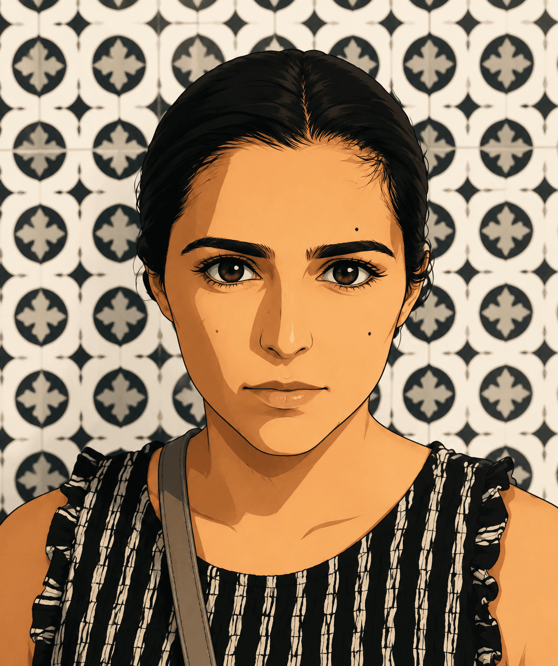 greyscale photography of woman