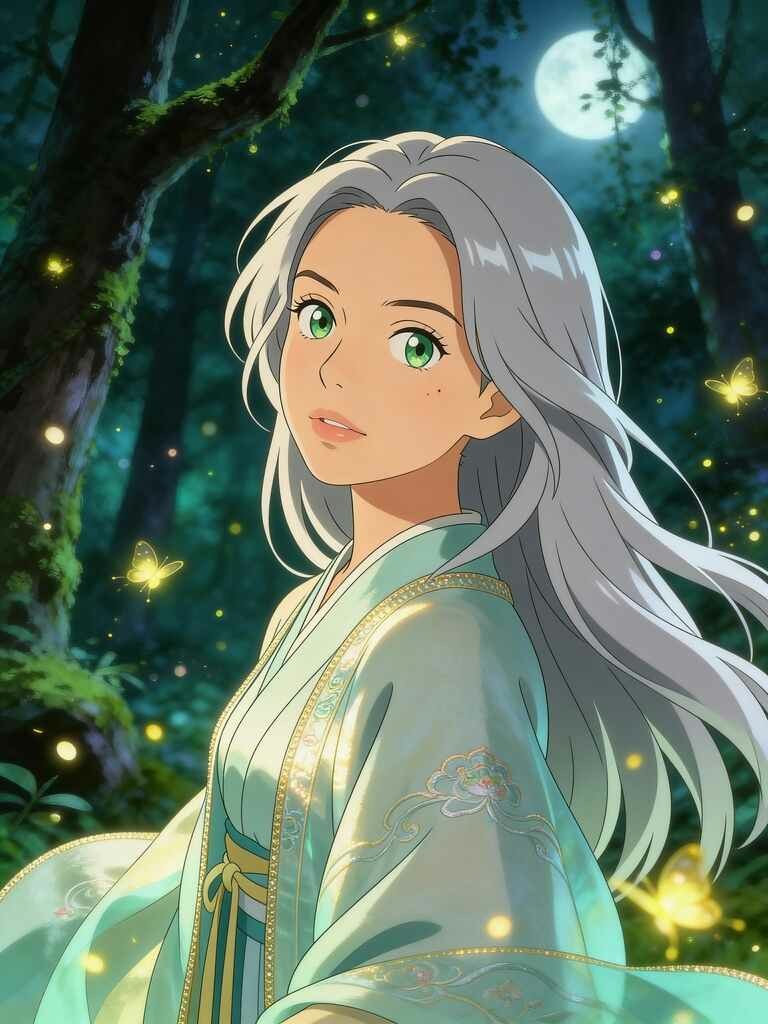 Design unique AI influencers using InVideo AI Features in breathtaking mystical anime environments