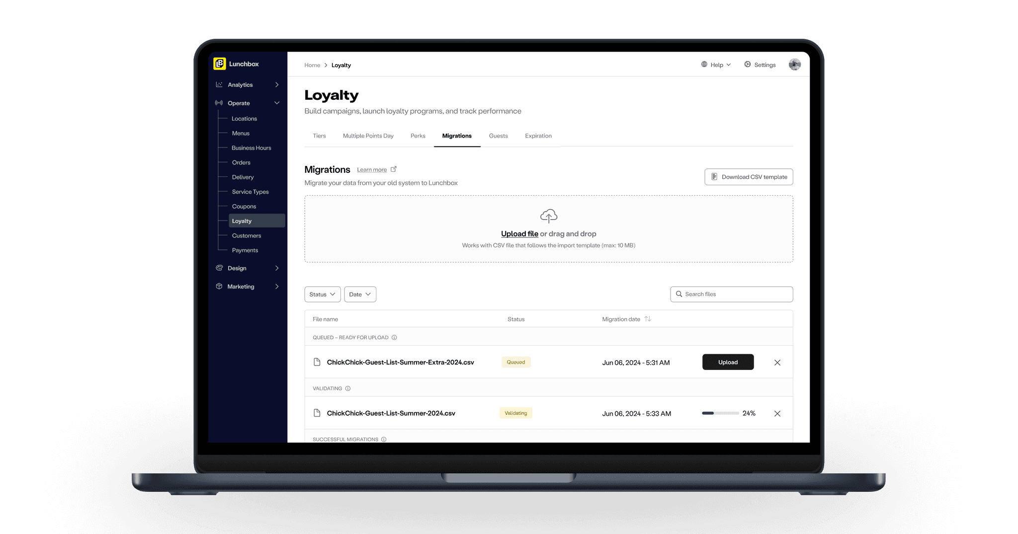 Macbook showing new dashboard design