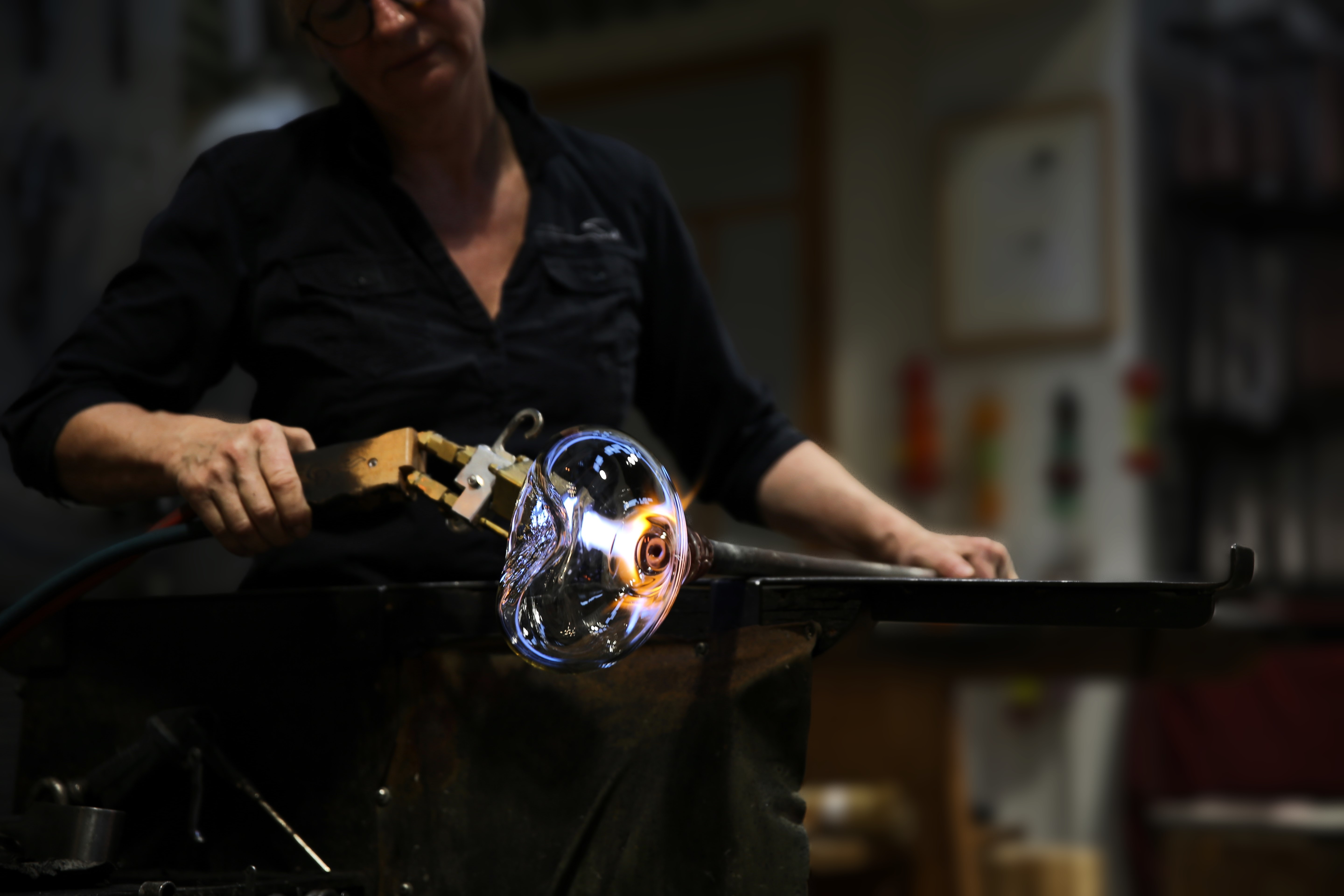 A lady looking in the direction of the viewer