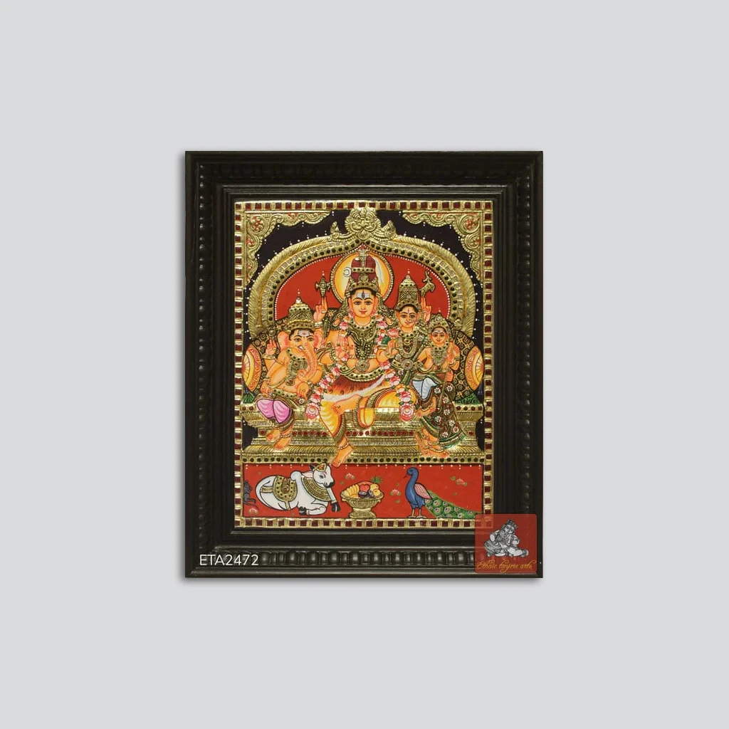 Lord Shiva Family Tanjore Painting 