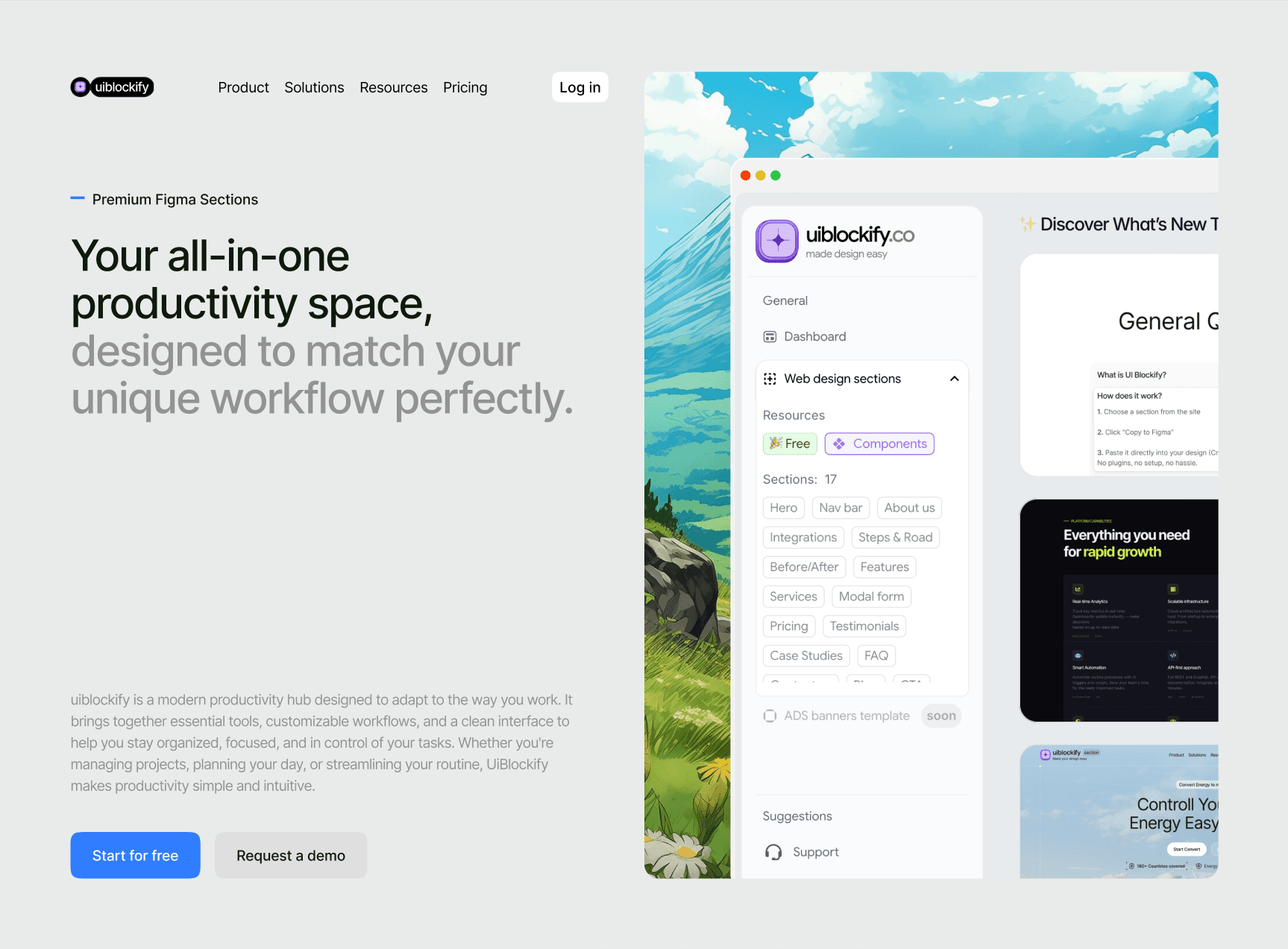 minimalistic-futurist hero section