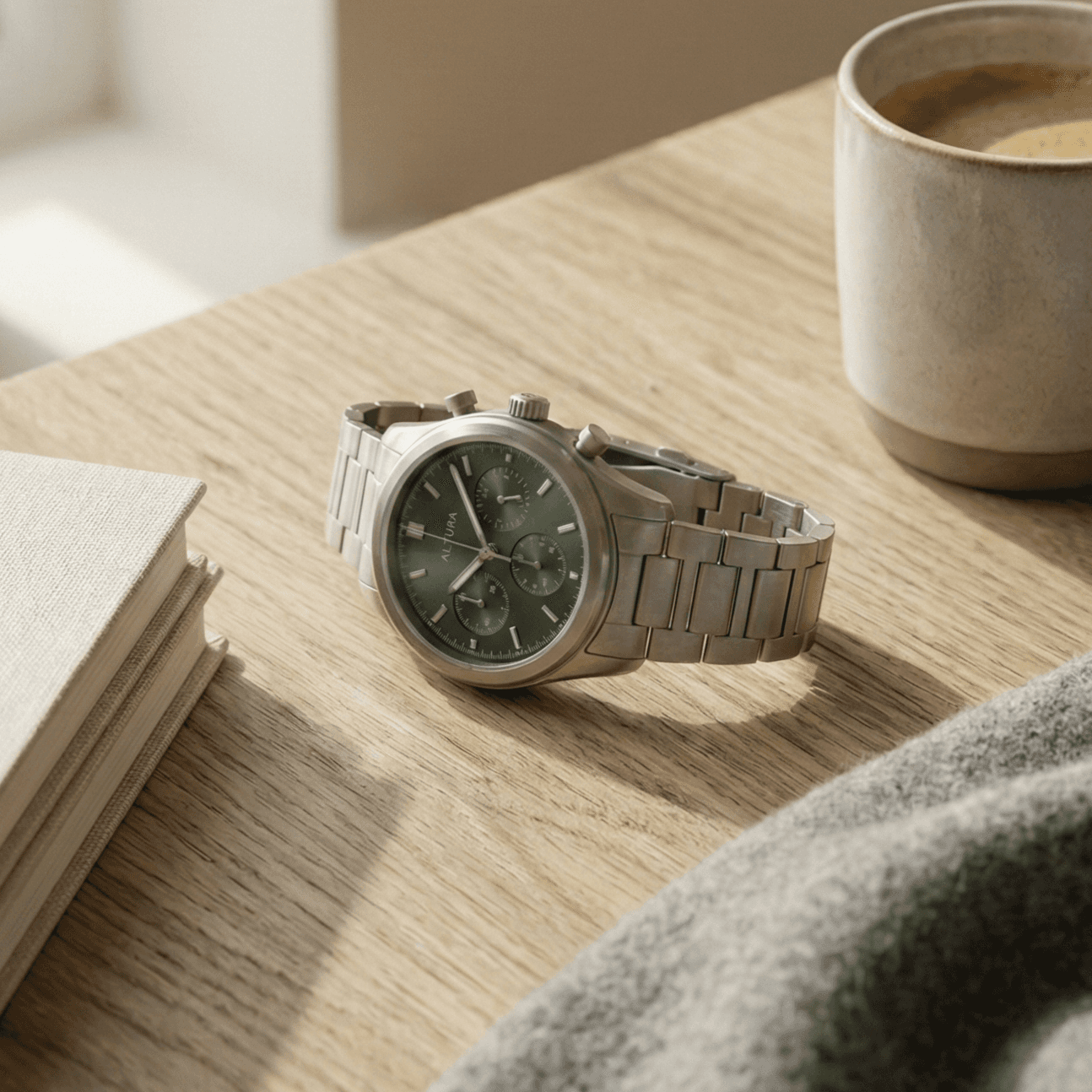 watch on a work desk