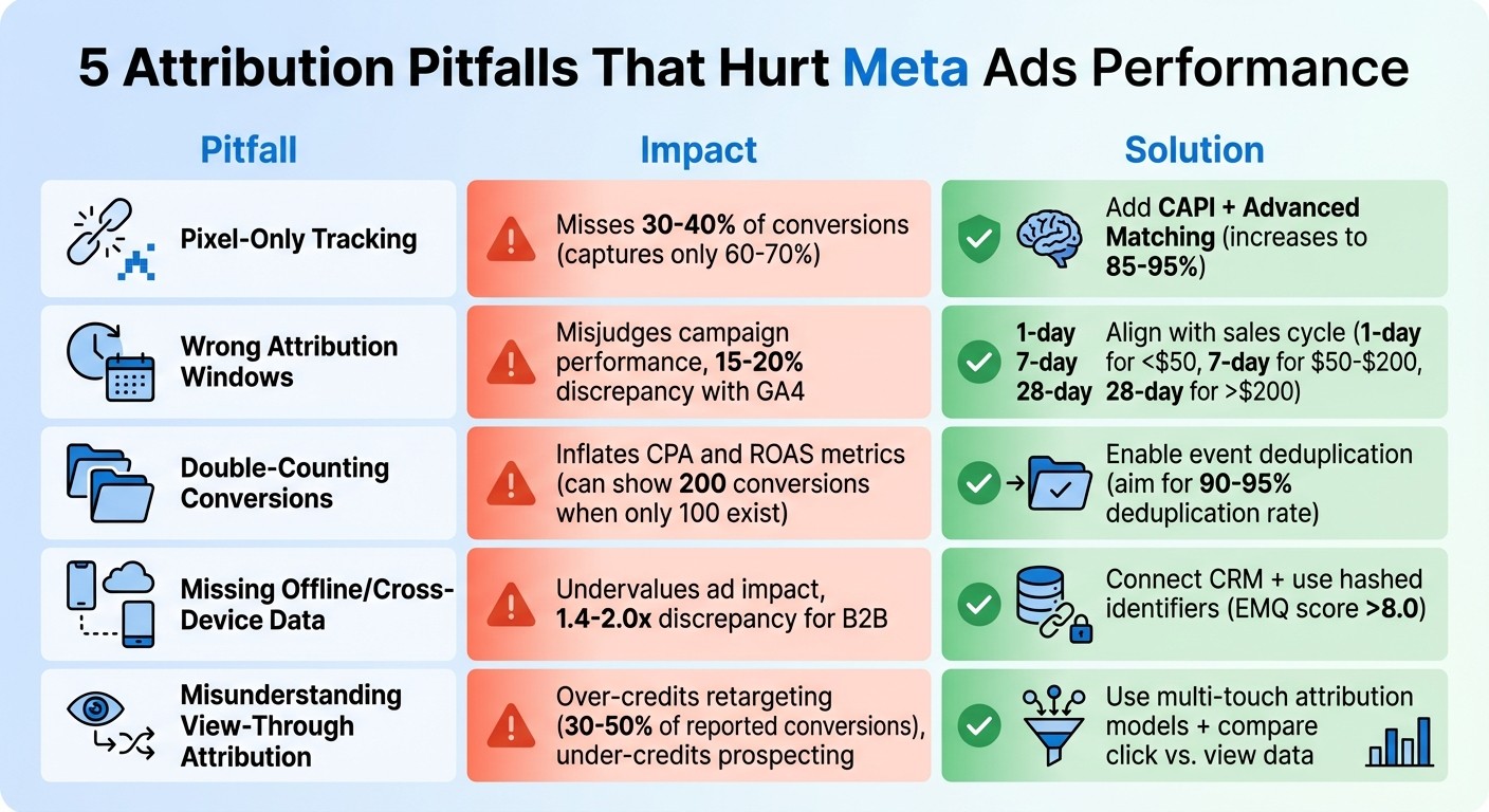 5 Meta Ads Attribution Pitfalls: Impact and Solutions Comparison
