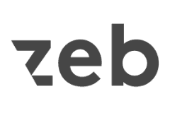 Logo von zeb consulting als referenzkunde der zusammenarbeit mit strong partners