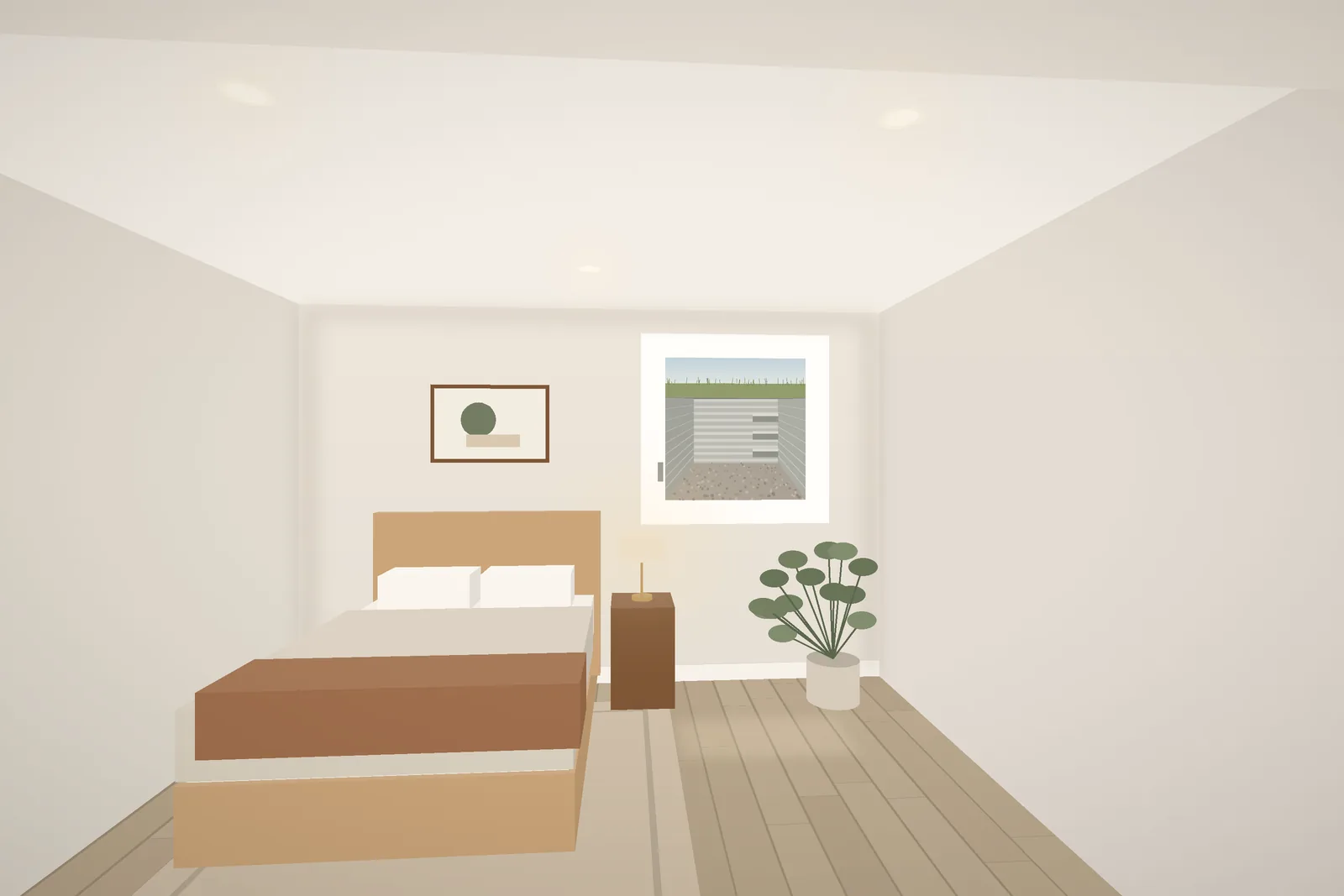 Guest bedroom in the finished basement