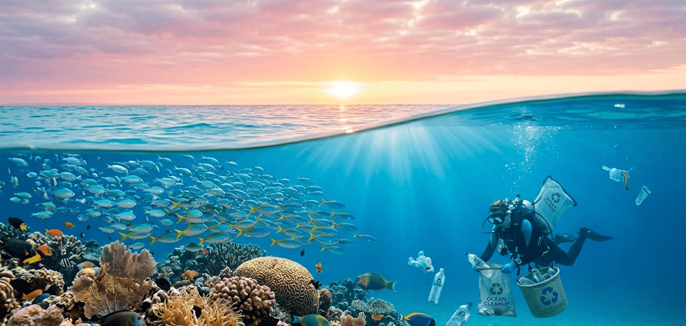 Fishing in the clean ocean