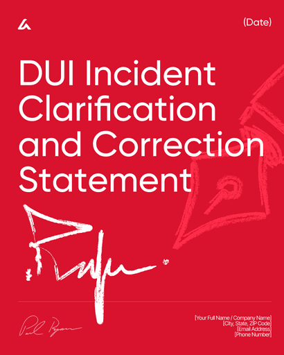 DUI Incident Clarification and Correction Statement