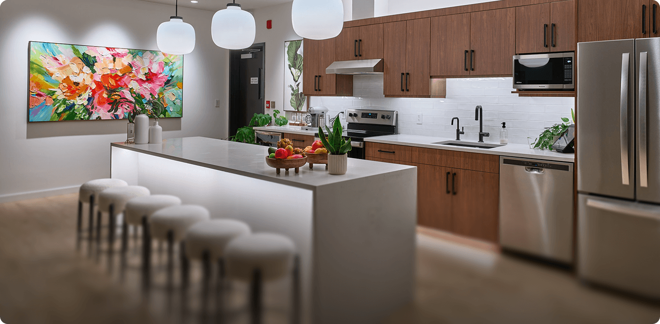 Adanac Sales showroom featuring residential lighting fixtures and lighting applications in a kitchen setting