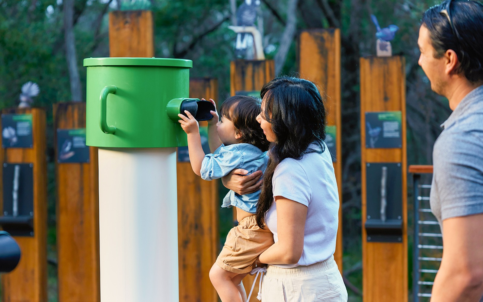 Child exploring interactive exhibit at Ngilgi Cave Ancient Lands Experience.