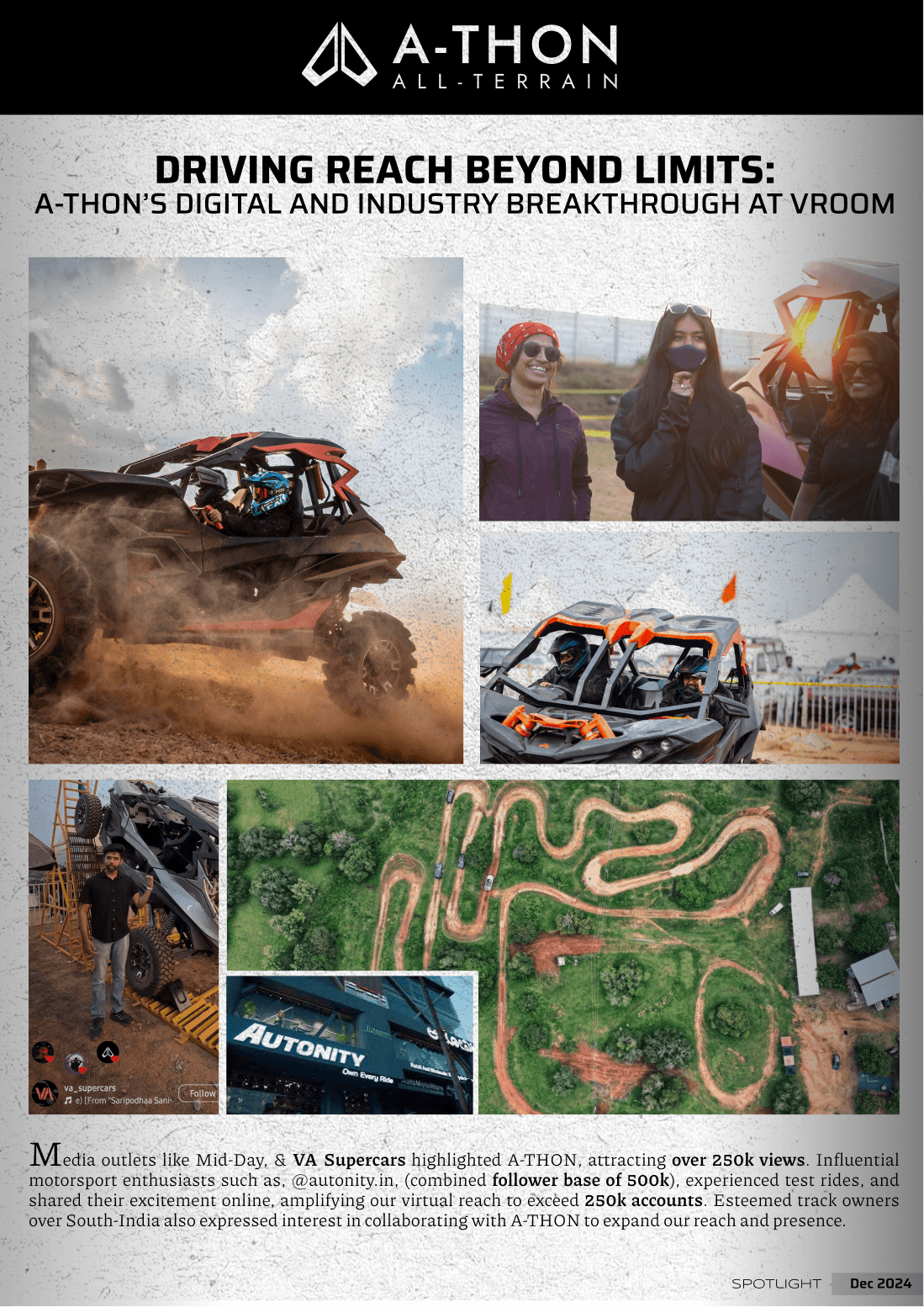 Newsletter snippet describing the event branding success at the event, Dec 2024 edition
