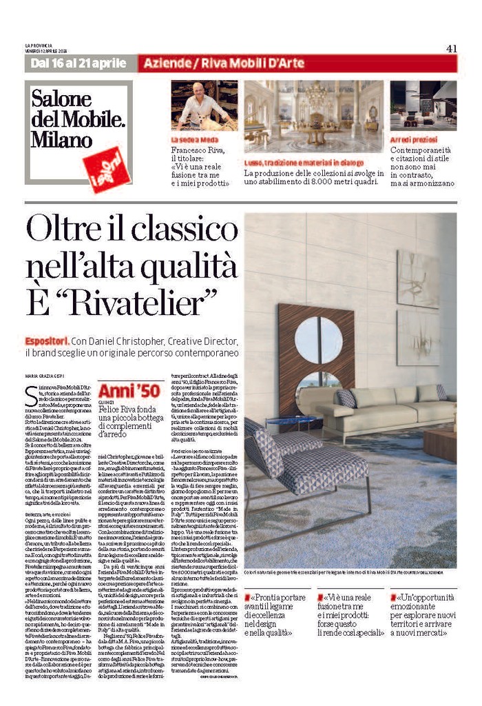 In depth article on Rivatelier and Riva Mobili D'Arte