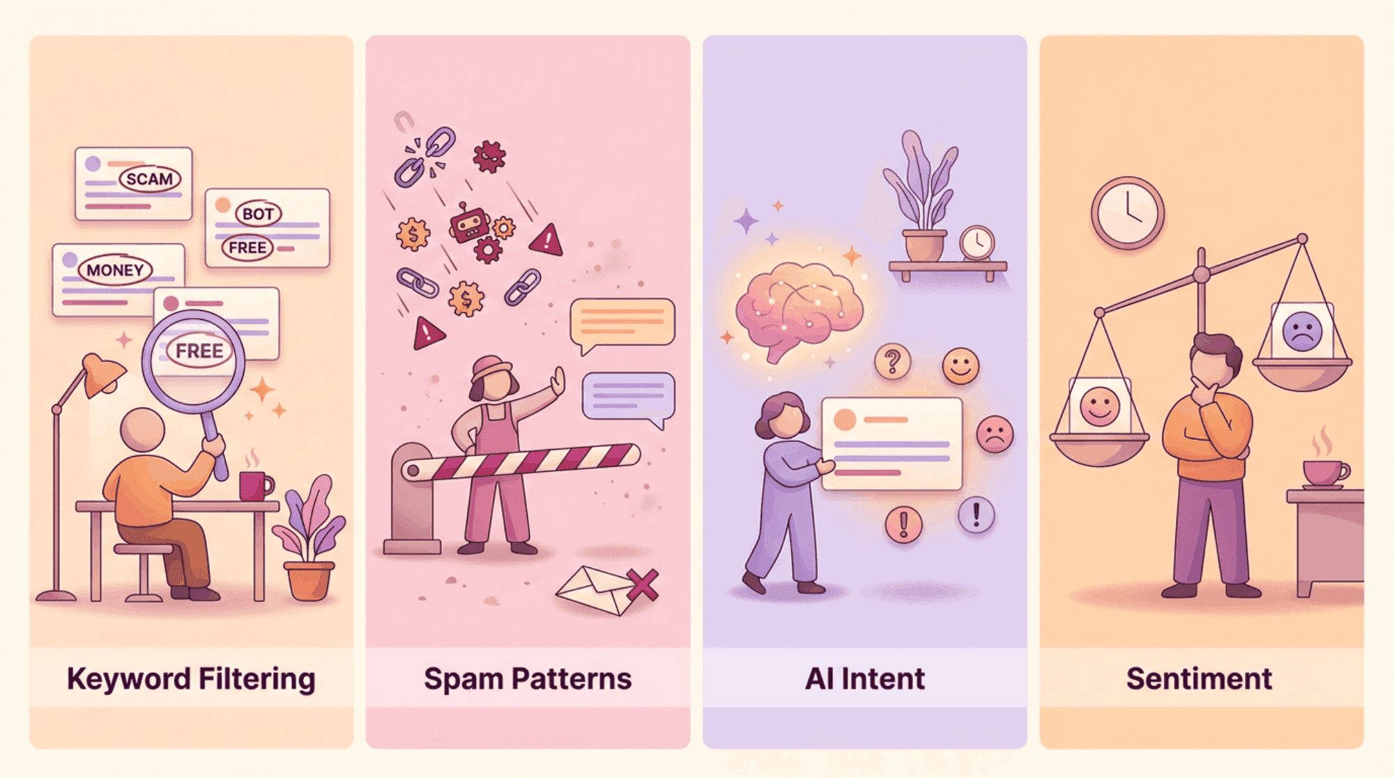 Four types of social media comment moderation explained