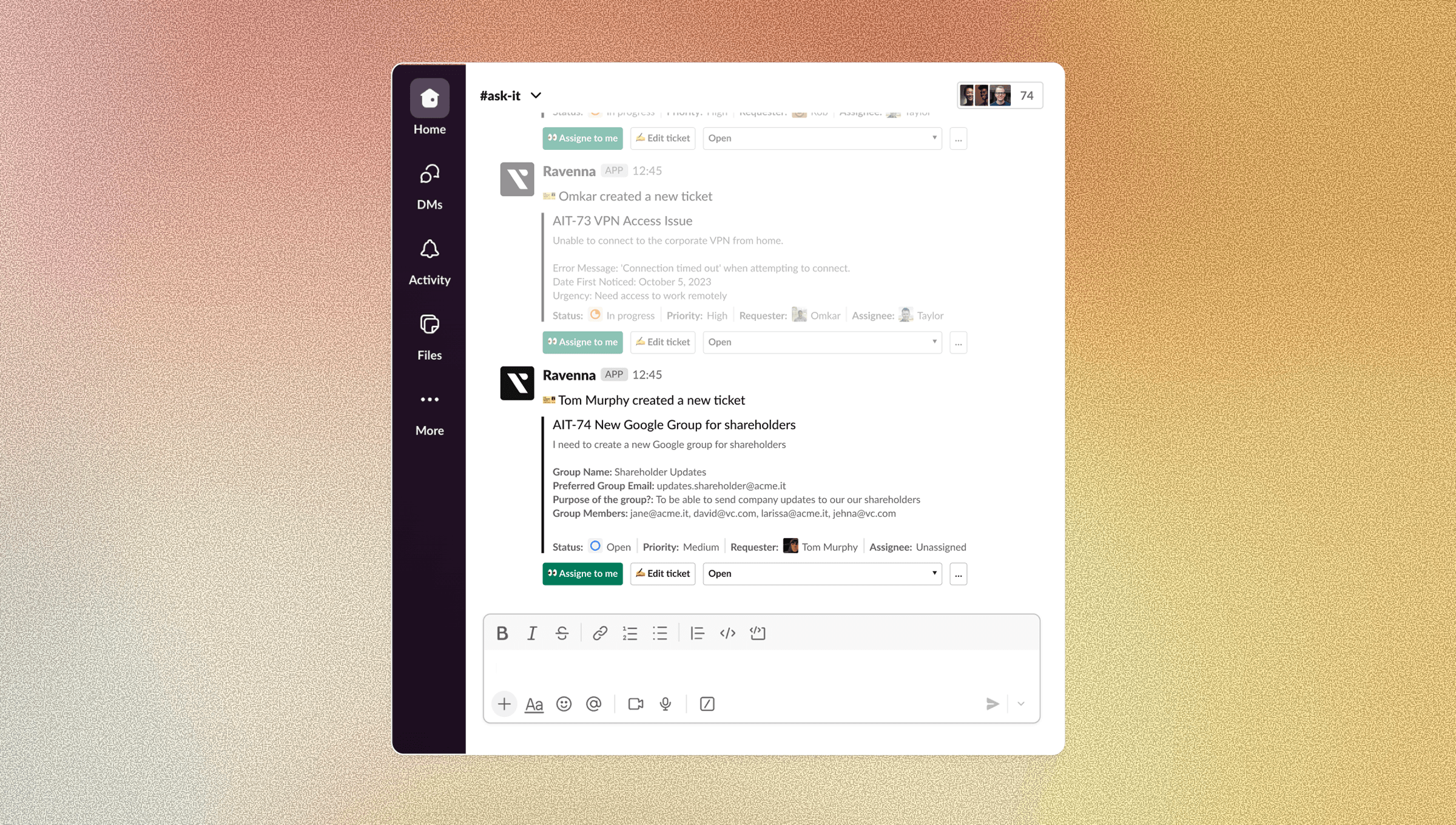 Update on Slack tickets via Slack-native agentic automation