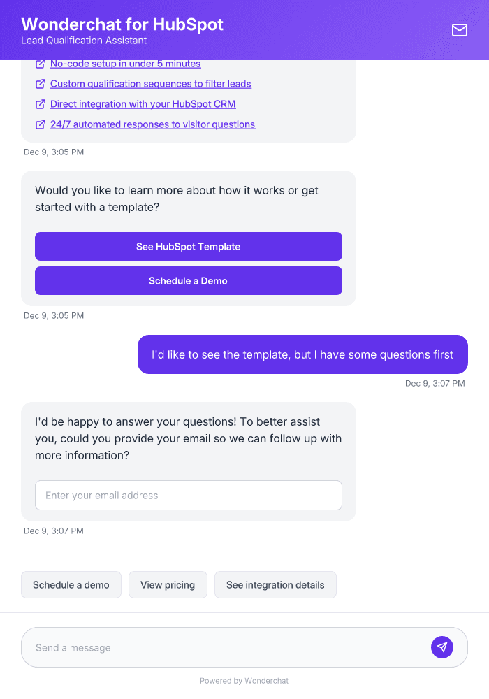 Hubspot AI Agent Template for Automated Lead Capture
