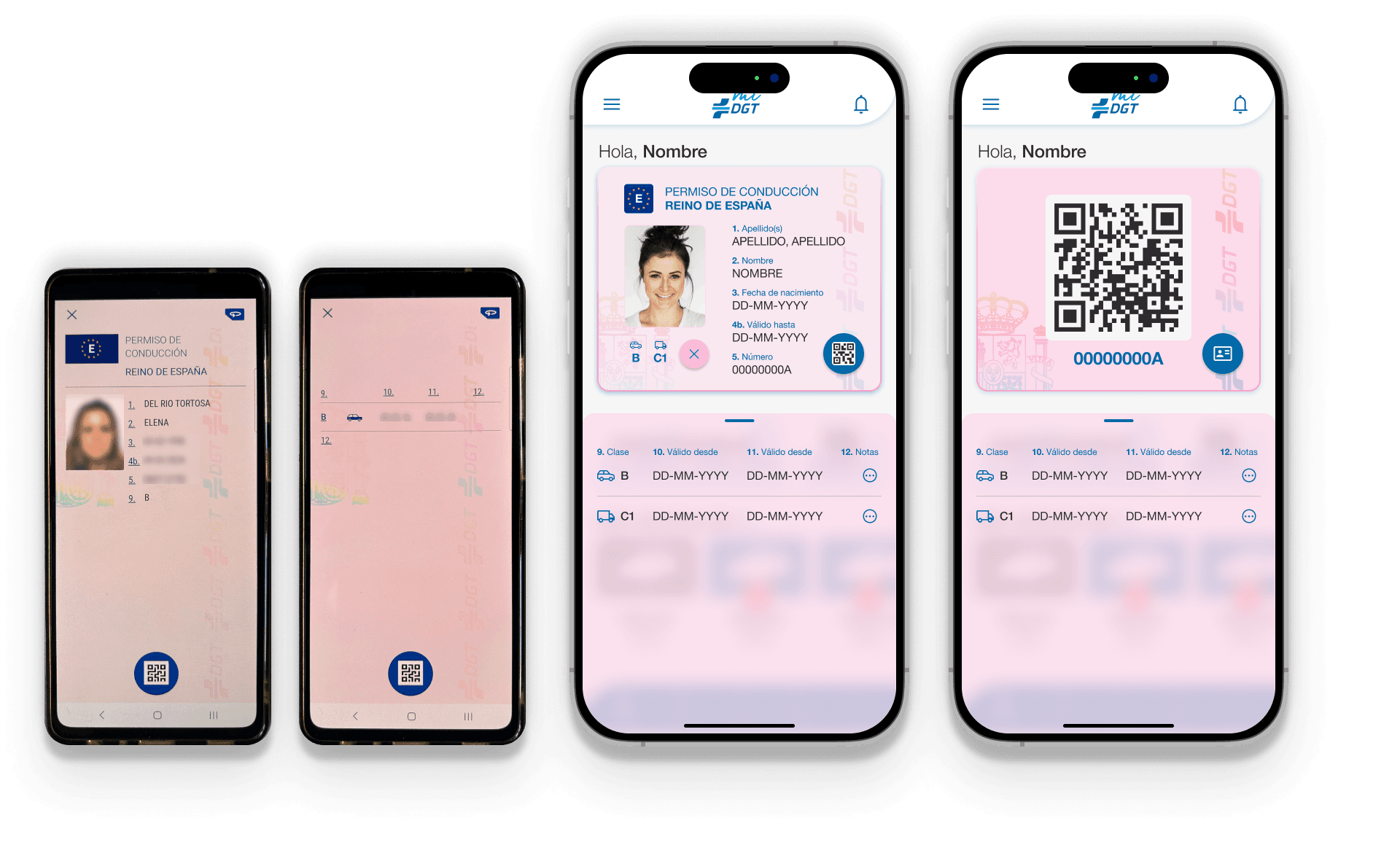 Mockup comparison showing the changes between the original driving license and my proposal