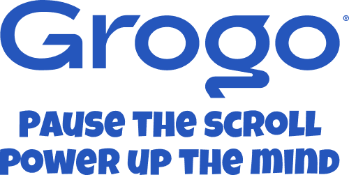 Grogo Logo - Pause the Scroll, Power up the Mind