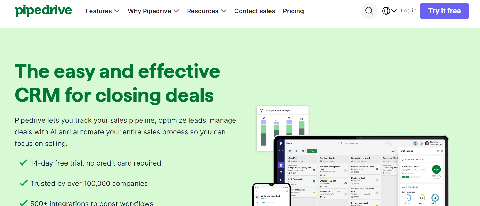 Pipedrive home