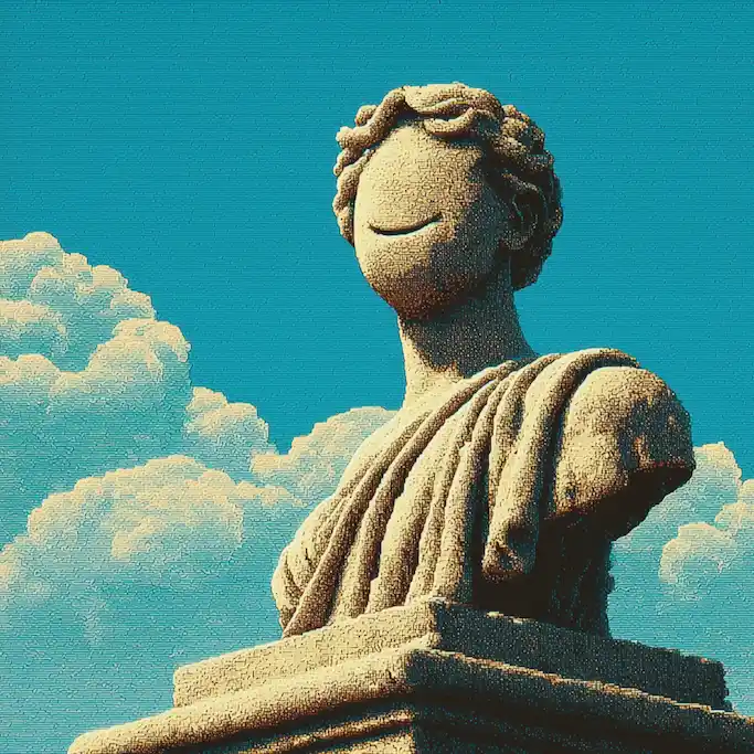 Photo de profil d’une jeune femme brune souriante, avec un arrière-plan circulaire jaune vif.