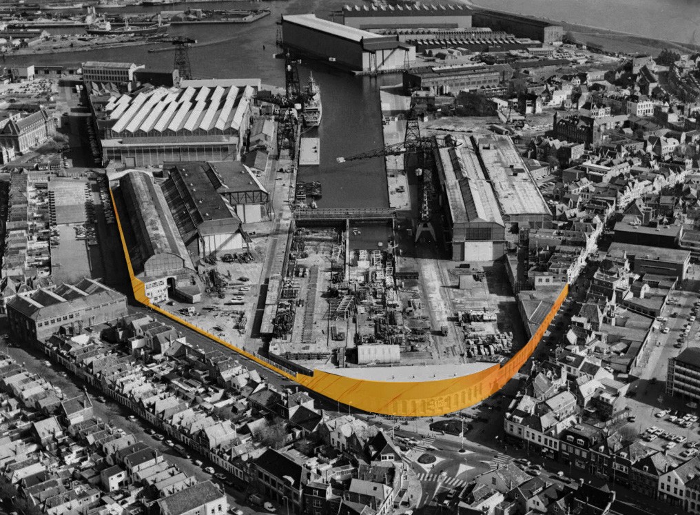 Areal photo of Scheldekwartier before the new development started