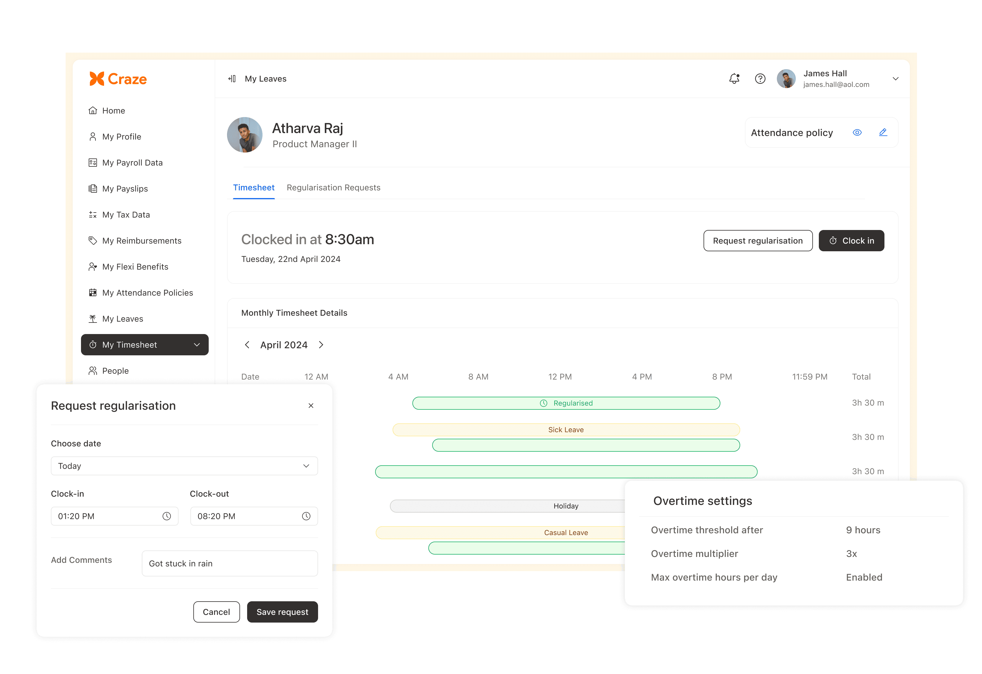 craze attendance management system