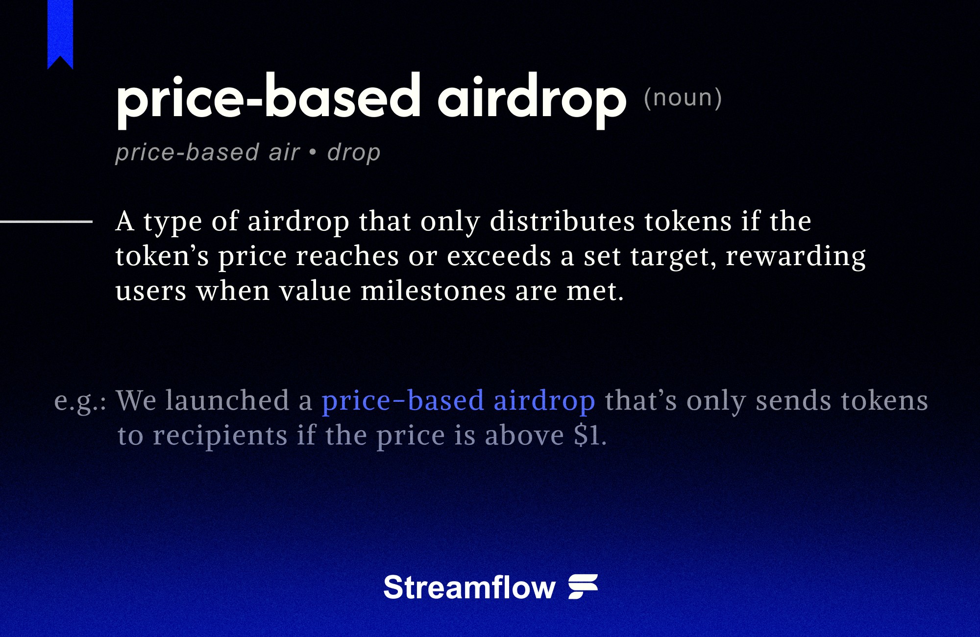 Price based airdrop on Streamflow
