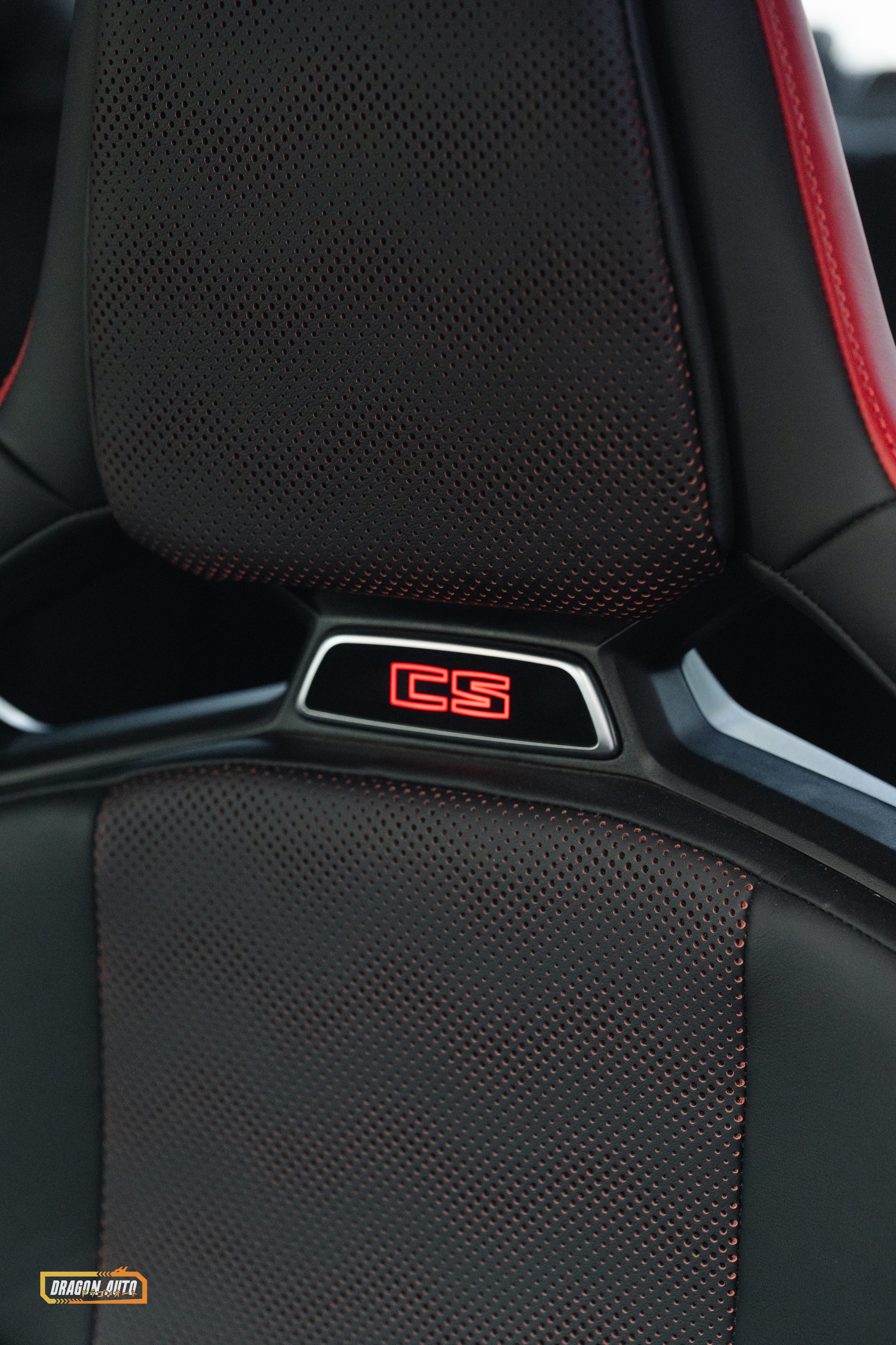 2024 BMW M3 CS seat back with the CS logo, Dragon Auto Milpitas
