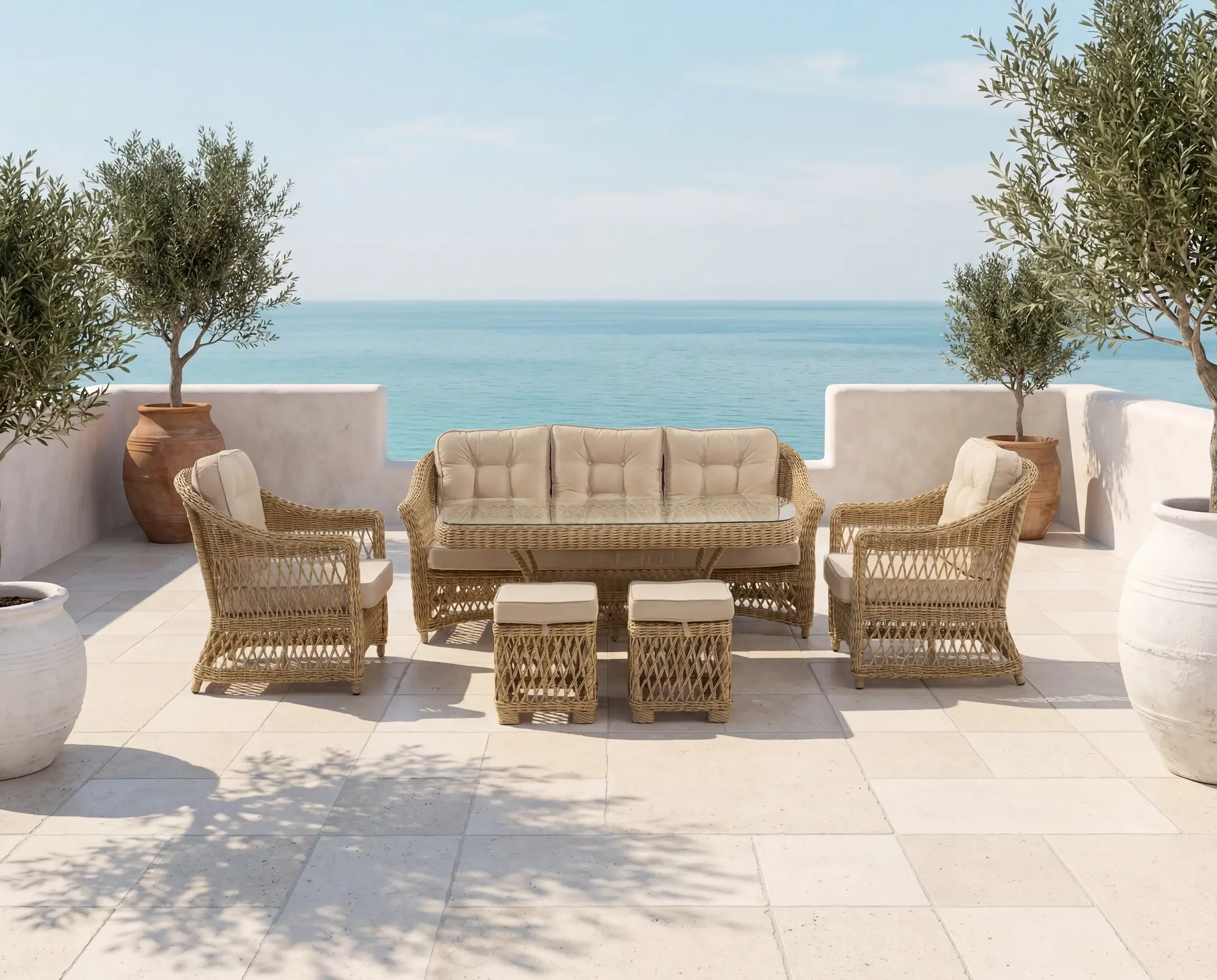 A scene of two ladies unfolding a floor mat