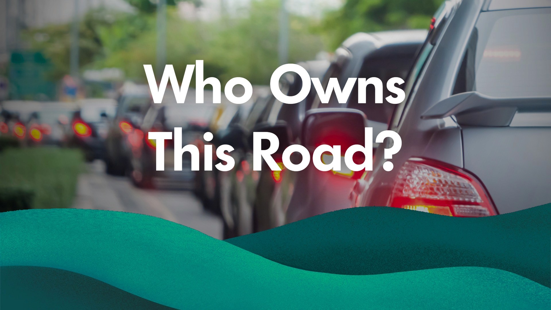 Image of cards on the road in Greenville County with the text "Who Owns This Road" overlayed