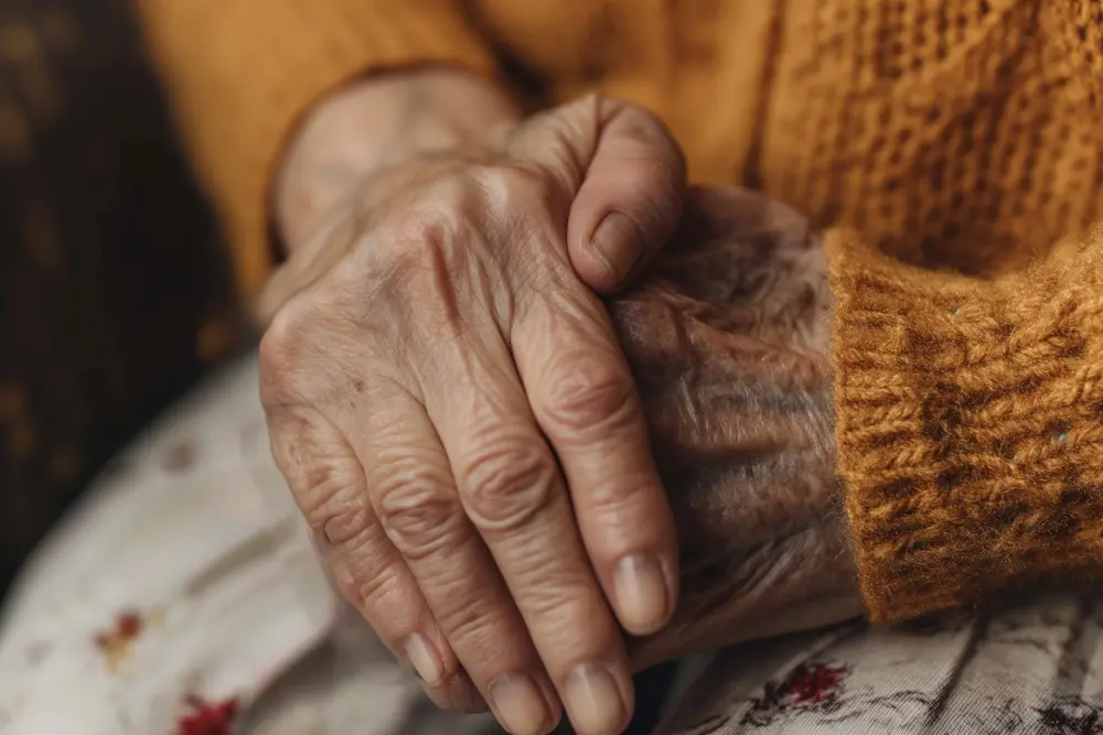 Old woman hands