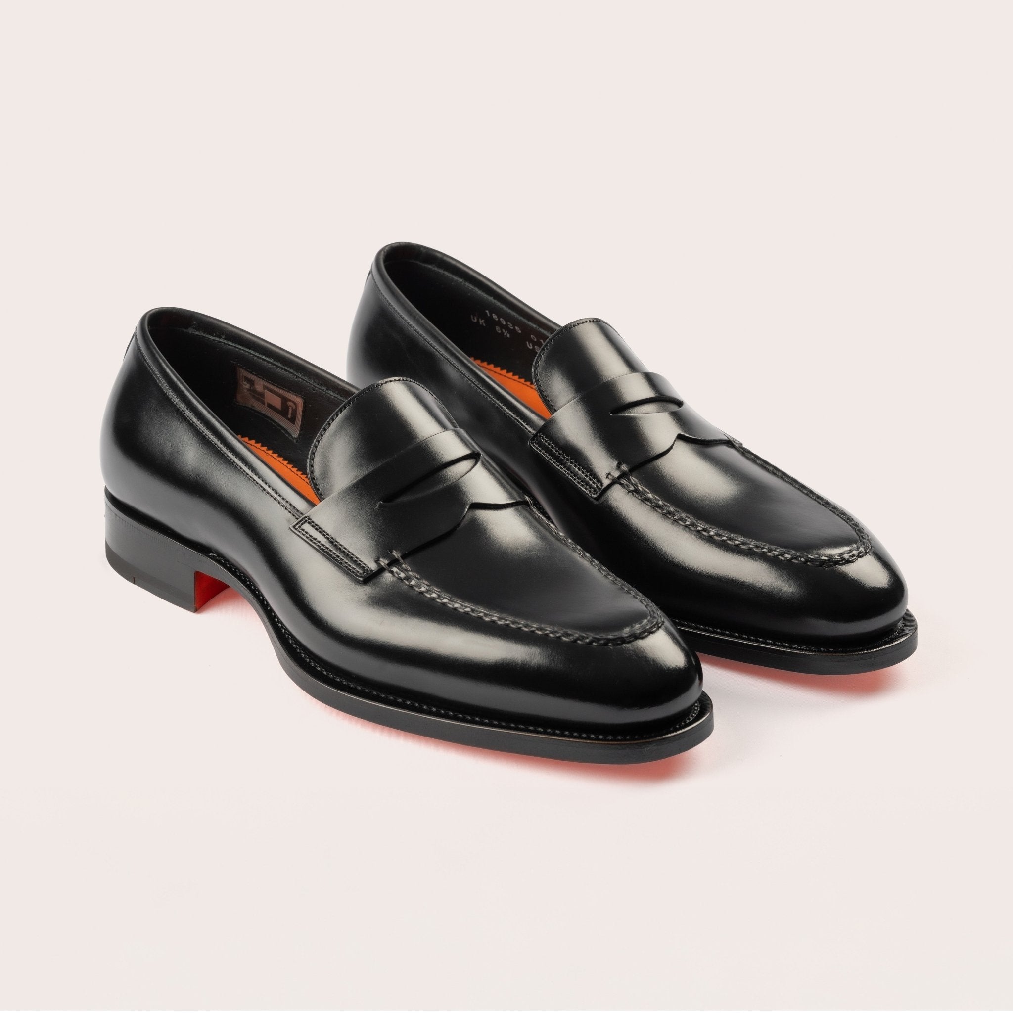 Men's black leather penny loafer - Mandelli UK