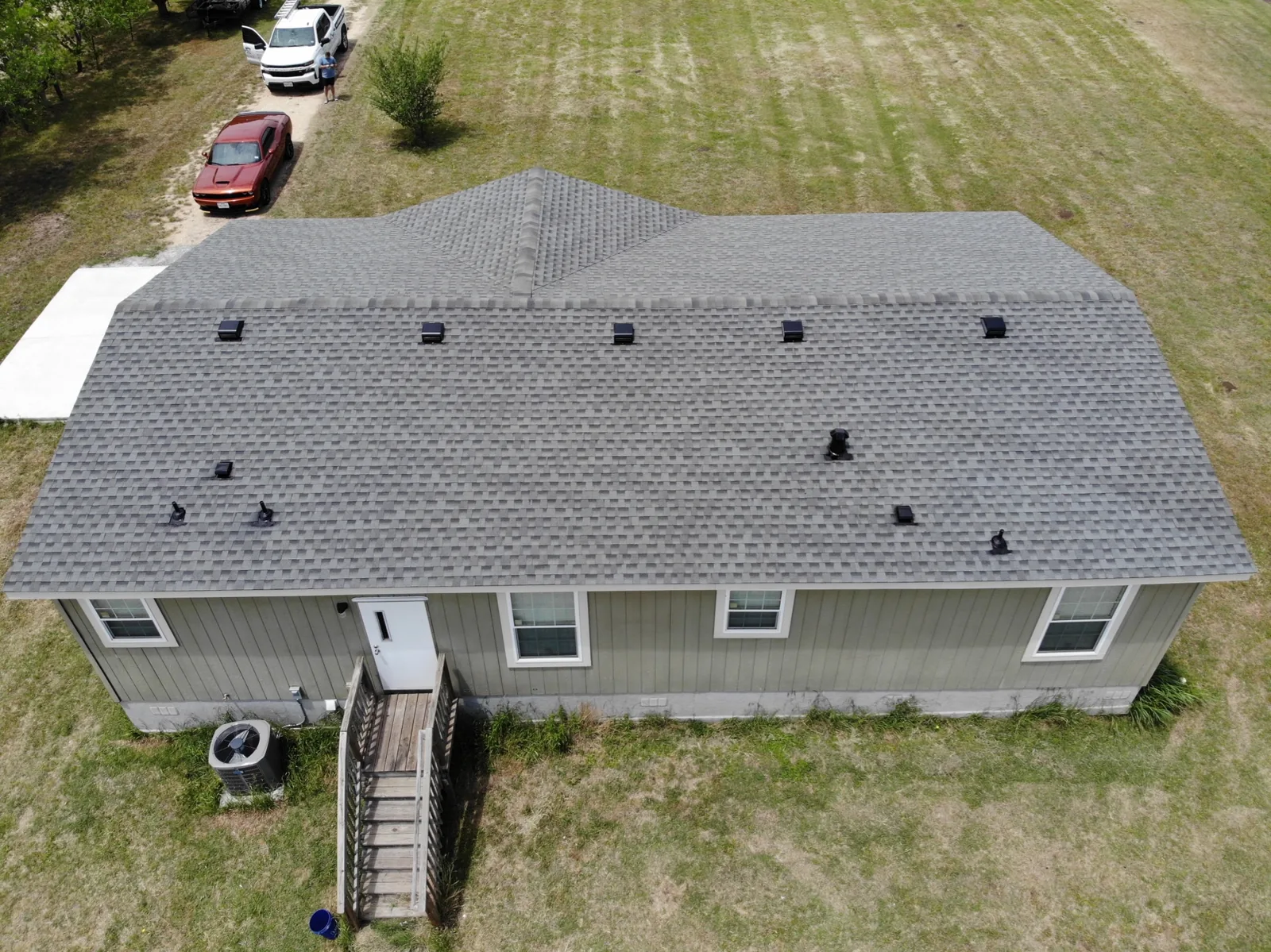 After - another angle: single-story shingle reroof.