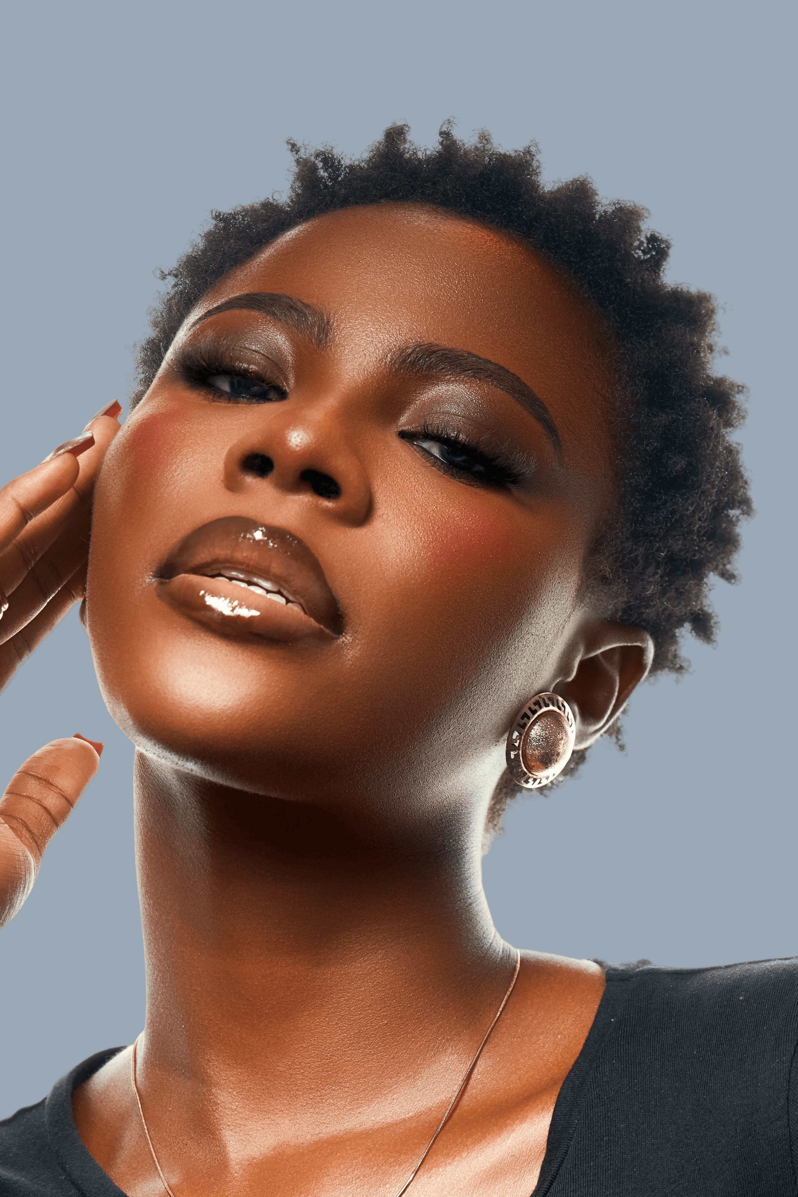 Fashion photoshoot with a woman posing in a dress