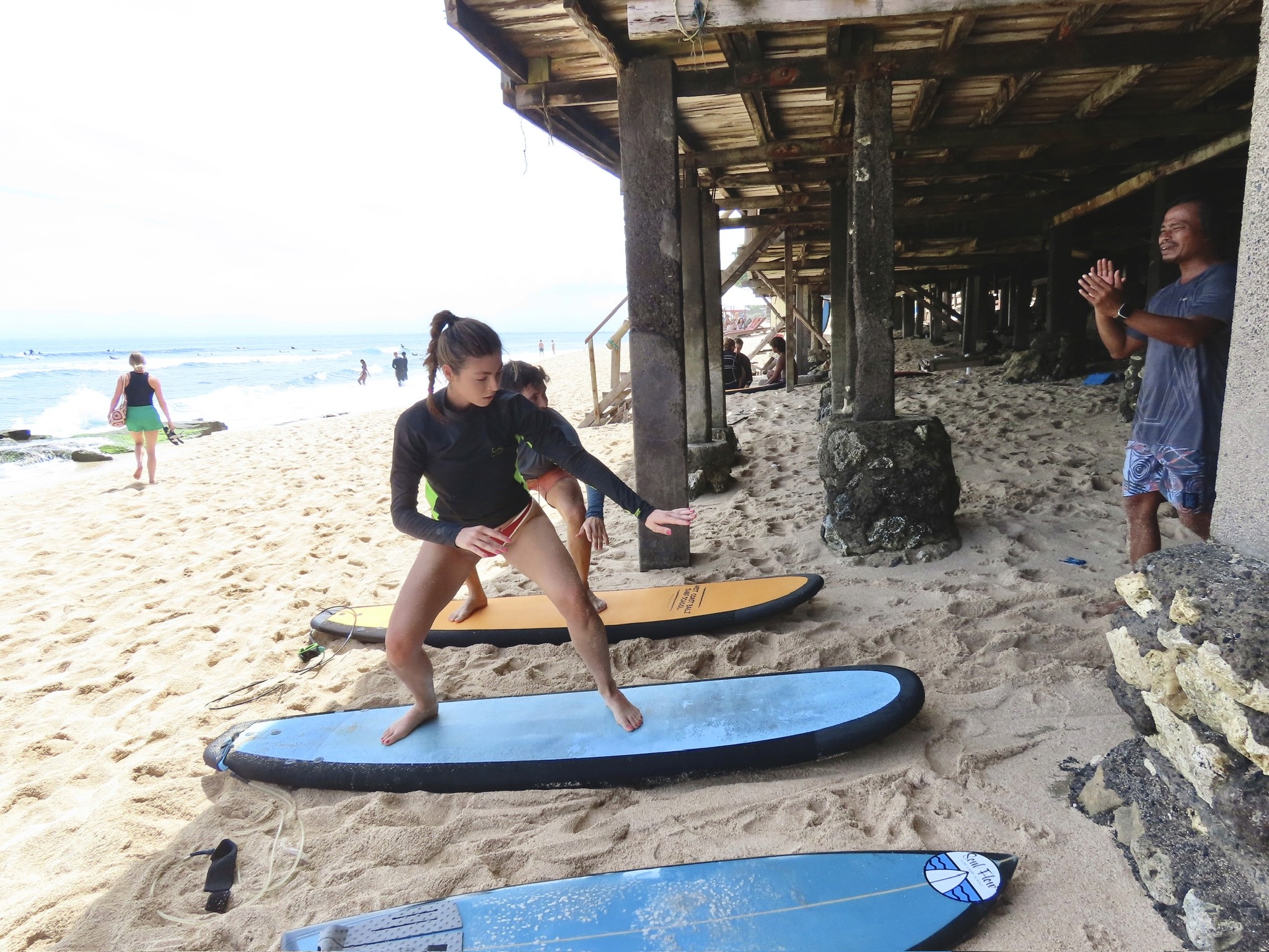 A man surfing